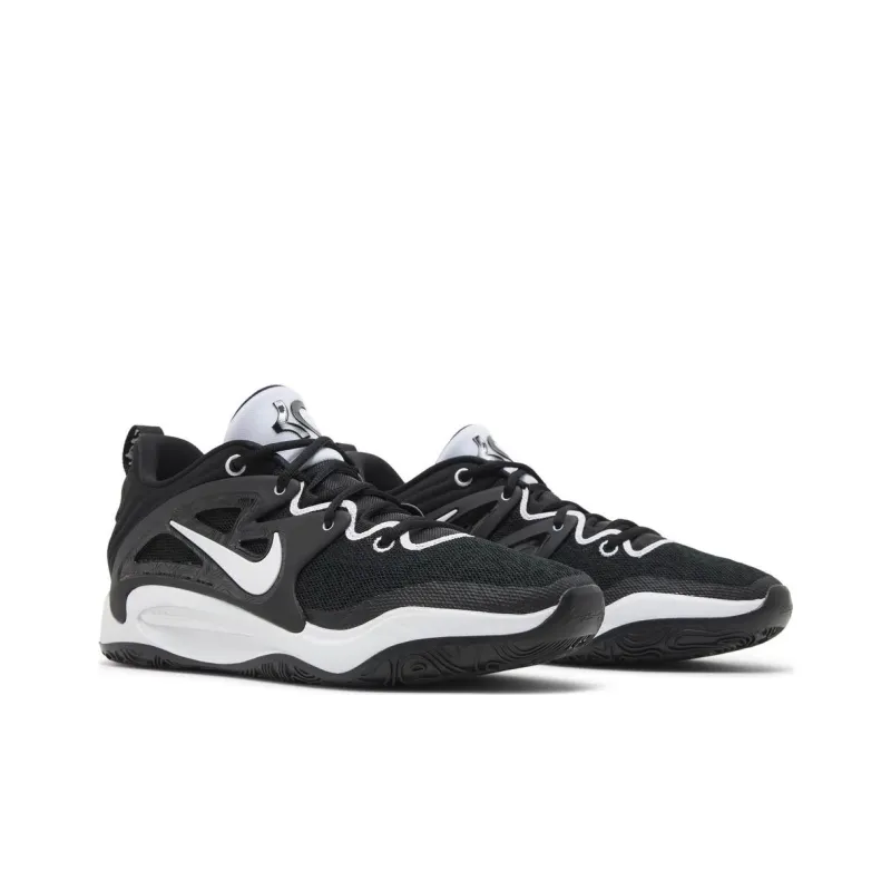 Nike KD 15 Anti Slip Wear Resistant Low Top Basketball Shoes Men's Black White-2