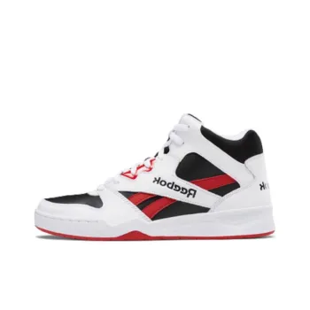 Reebok Royal BB4500 H12 Cushioning Anti Slip And Wear Resistant Mid Top Vintage Basketball Shoes Men's White Red