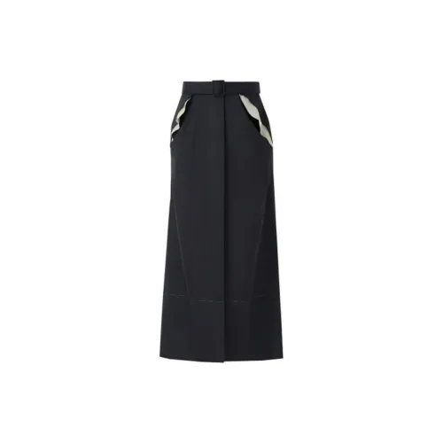 MM6 Maison Margiela Casual Long Skirts Women's Dark Gray