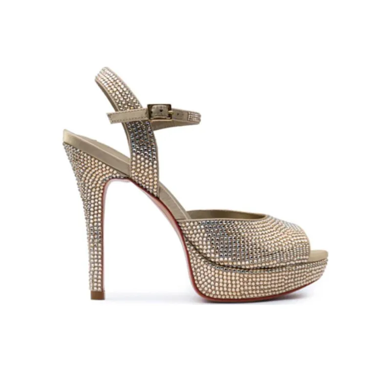 NICOLI Ursula Strap Sandals 12cm Women's Gold-1