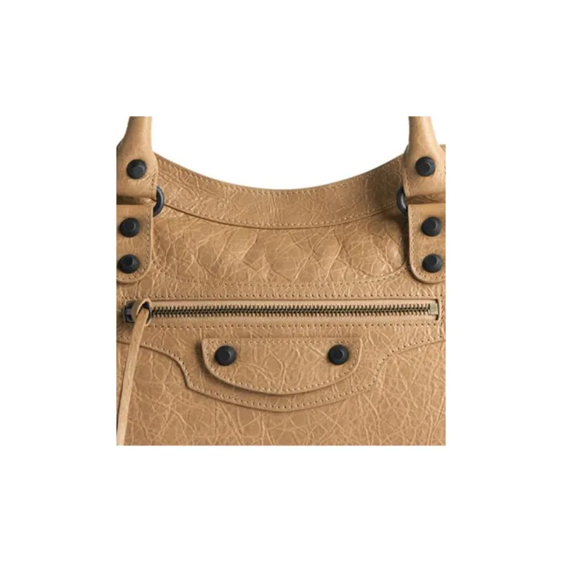Balenciaga Lambskin Tote Bag, Shopping Bag, Shoulder Bag, Crossbody Bag, Handbag Medium Size Women's Dark Beige-5
