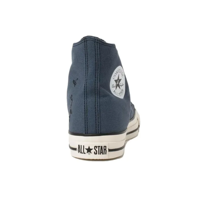Agnès B. x Converse All Star Wear-resistant And Lightweight High-Top Canvas Shoes Unisex Blue-3