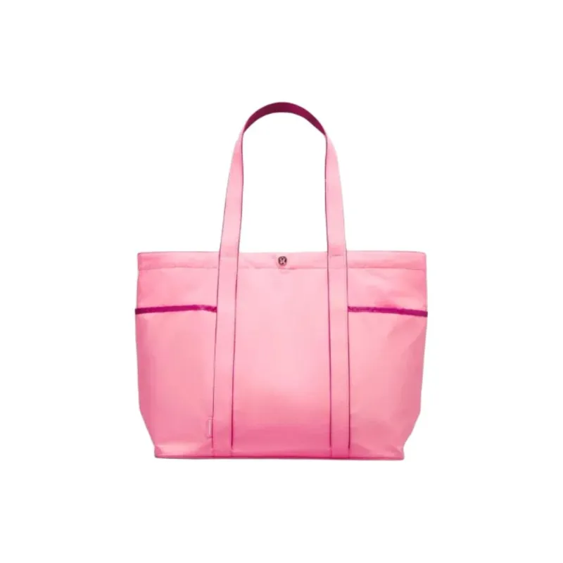 Lululemon Nylon Tote Bag Shopping Bag Handbag Shoulder Bags Regular Women's Cherry Blossom Pink & Washable Fuchsia-0