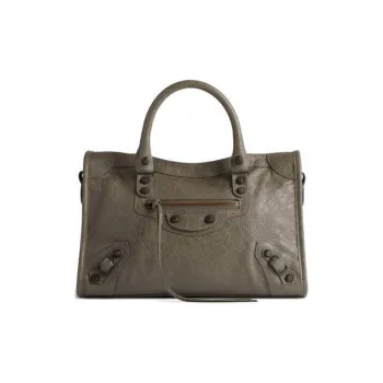Balenciaga Lambskin Tote Bag Shopping Bag Shoulder Bag Crossbody Bag Handbag Small Size Women's Dark Green