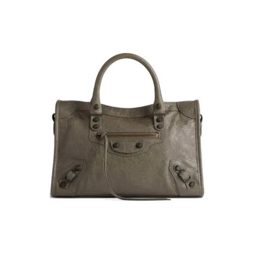 Balenciaga Lambskin Tote Bag Shopping Bag Shoulder Bag Crossbody Bag Handbag Small Size Women's Dark Green