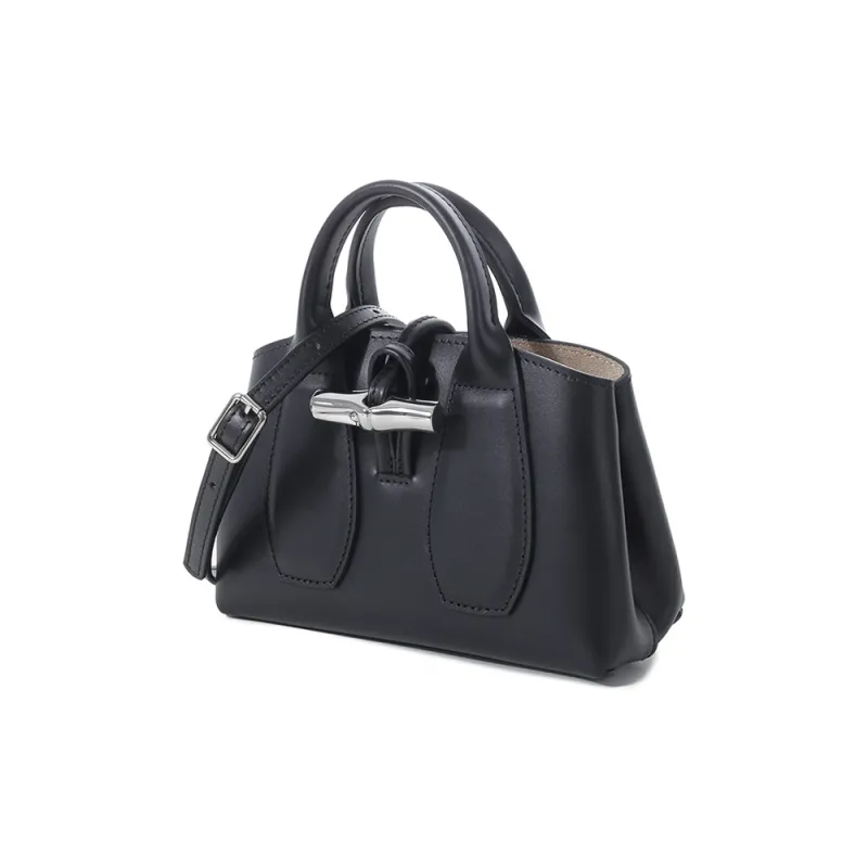 LONGCHAMP Cow Leather Handbag, Shoulder Bag, Big Bag Women's Black-1