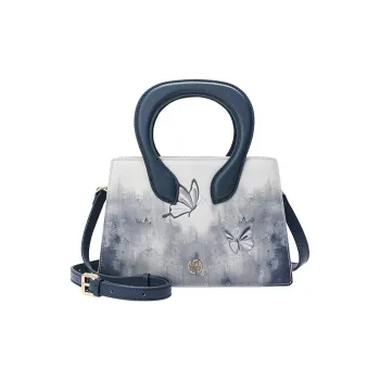 Ancient Yi Xi Cow Leather Advanced Sensing Shoulder Mom Handbag Women's Distant Mountain Blue