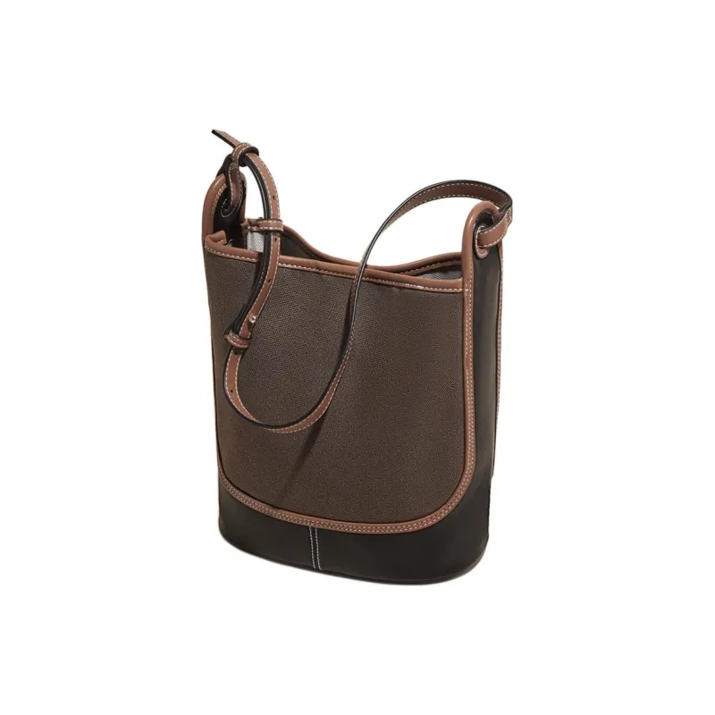 Marino Orlandi Fabric With Synthetic Leather Shoulder Bag Shoulder Bag Women's Coffee Black/Apricot Blue/Brown Black-1