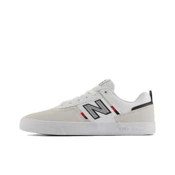 New Balance Anti Slip Wear Resistant Low Top Skateboard Shoes Unisex White Red