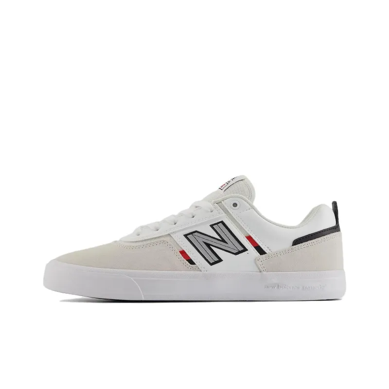 New Balance Anti Slip Wear Resistant Low Top Skateboard Shoes Unisex White Red-0