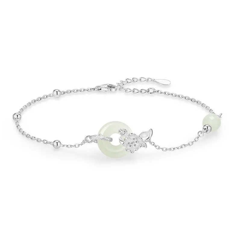 ZSY Bracelets Pale Greenish White Jade Women's-20