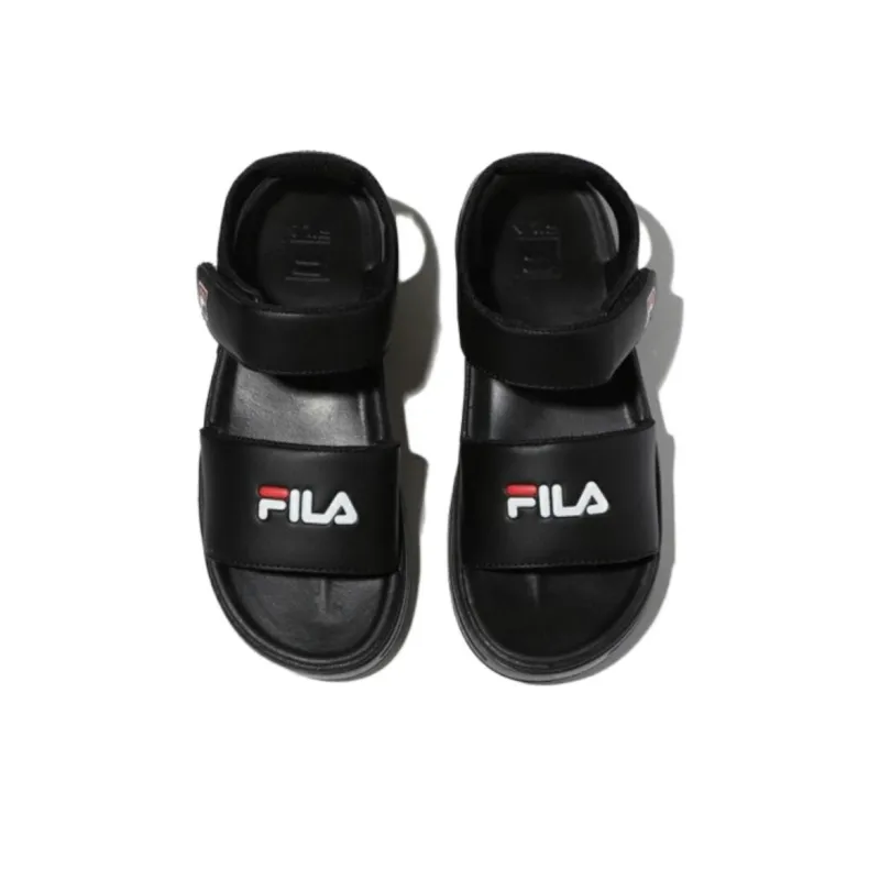 FILA Court Sd Beach Sandals Unisex Black Korean Style-4