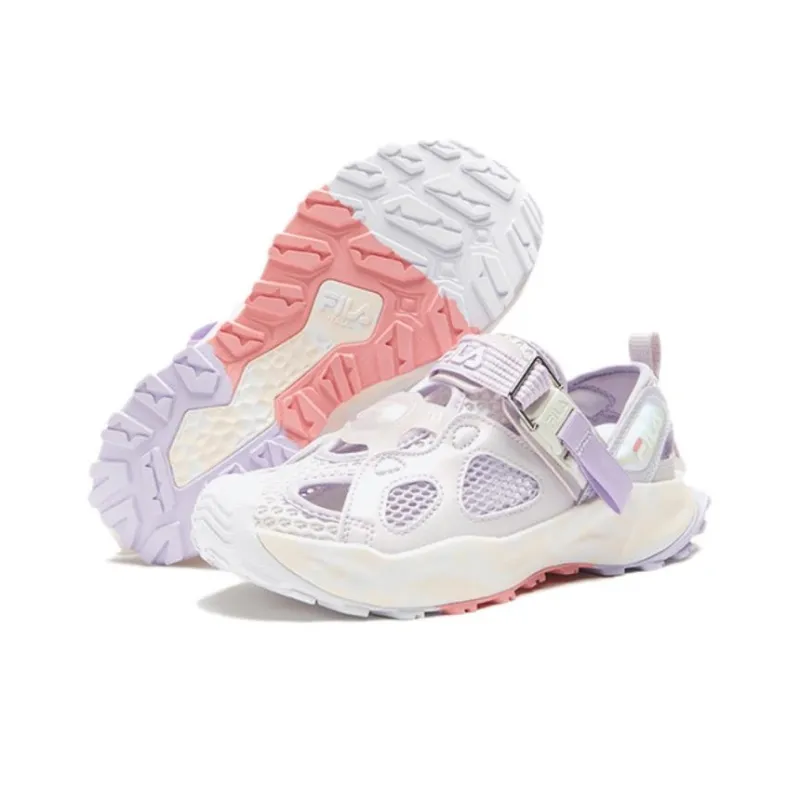 FILA KIDS Slip Resistant And Breathable Children's Sandals White Purple Unisex-3