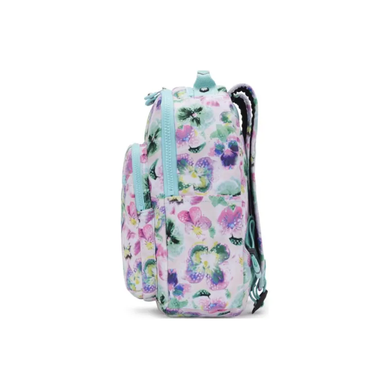 Kipling Recycled Polyester Backpack Small Size Women's Aqua Blue & Multicolor-2