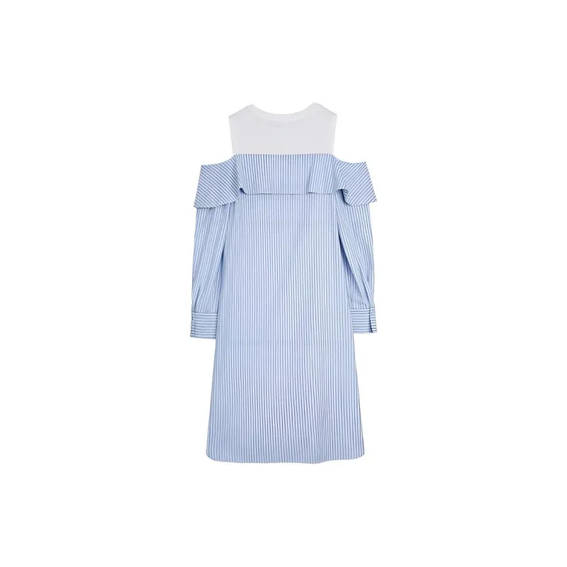 ELLE Long Sleeved Dresses Women's Blue-1
