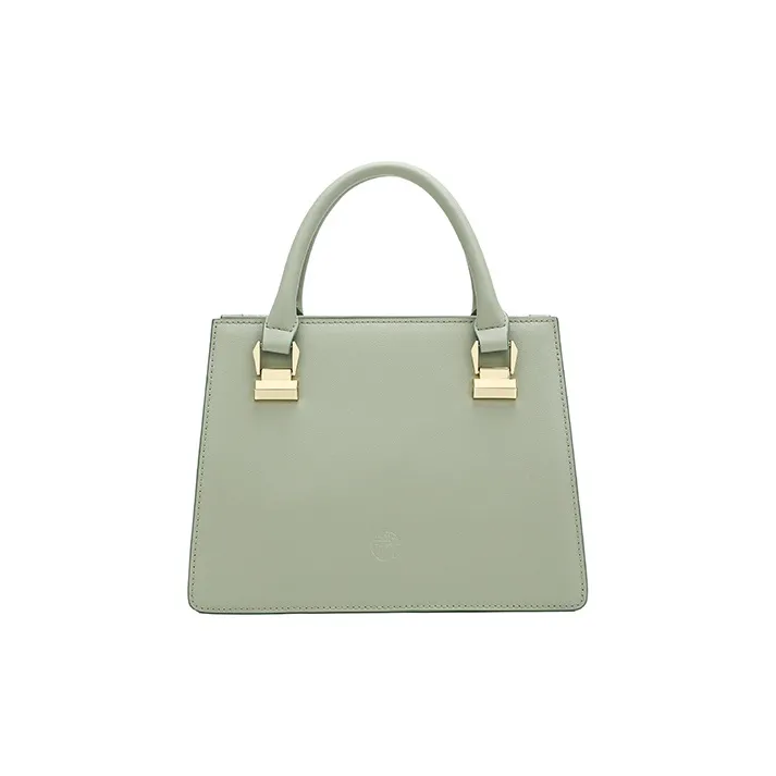 Ancient Yi Xi Cow Leather Middle Aged Mom Bag, Cheongsam Shoulder Bag Medium Size Women's Willow Sprout Green-2