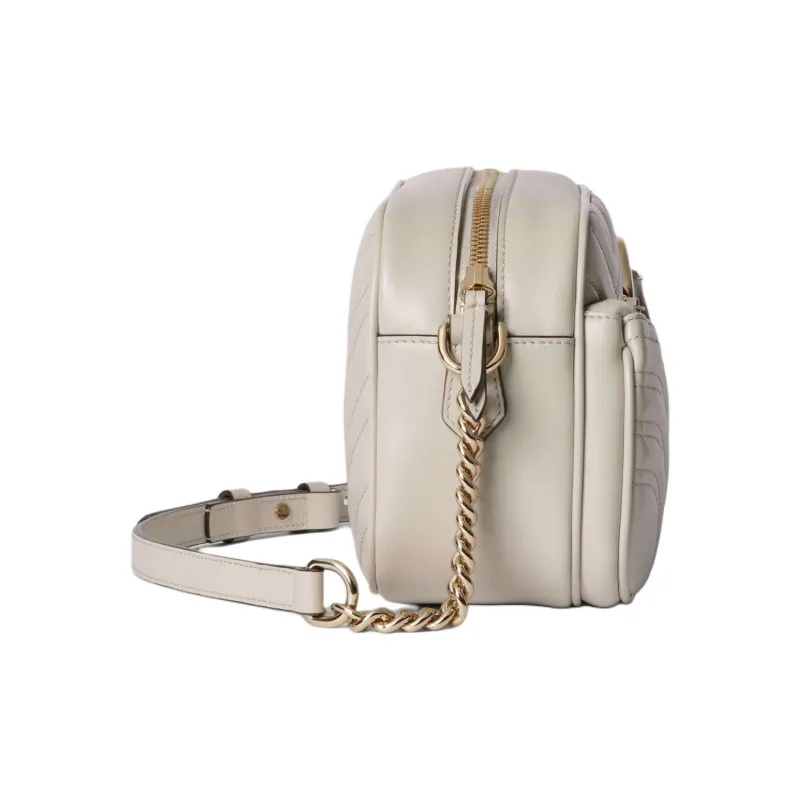 GUCCI GG Marmont Leather Crossbody Bag Shoulder Bag Women's Ivory White-2