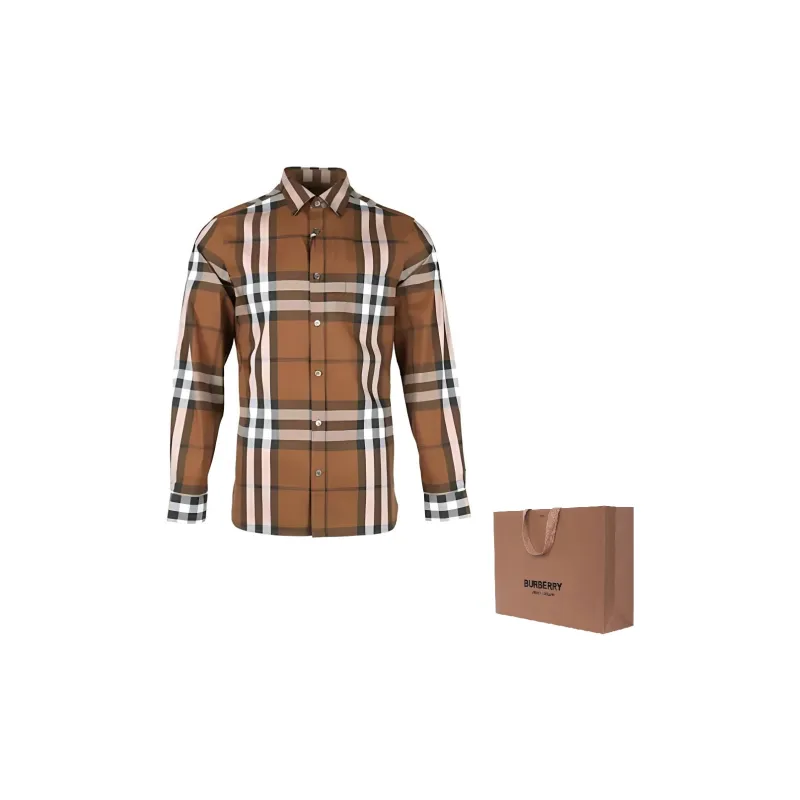 Burberry Shirts Men Brown-1