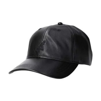 KANGOL Artificial Leather Baseball Caps Unisex Black