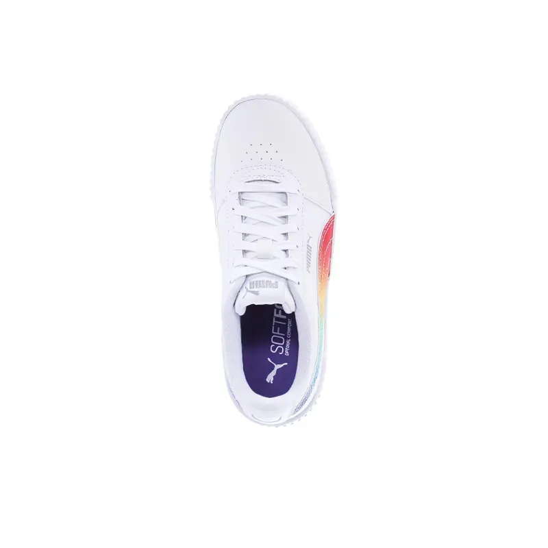 PUMA Rainbow Slip-Resistant Cushioning Wear-Resistant Low-Top Skateboard Shoes Women's White Rainbow-2