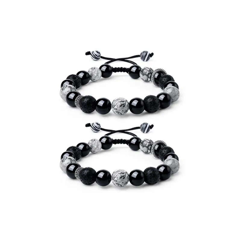 TIG Natural Obsidian Bracelets Unisex-3