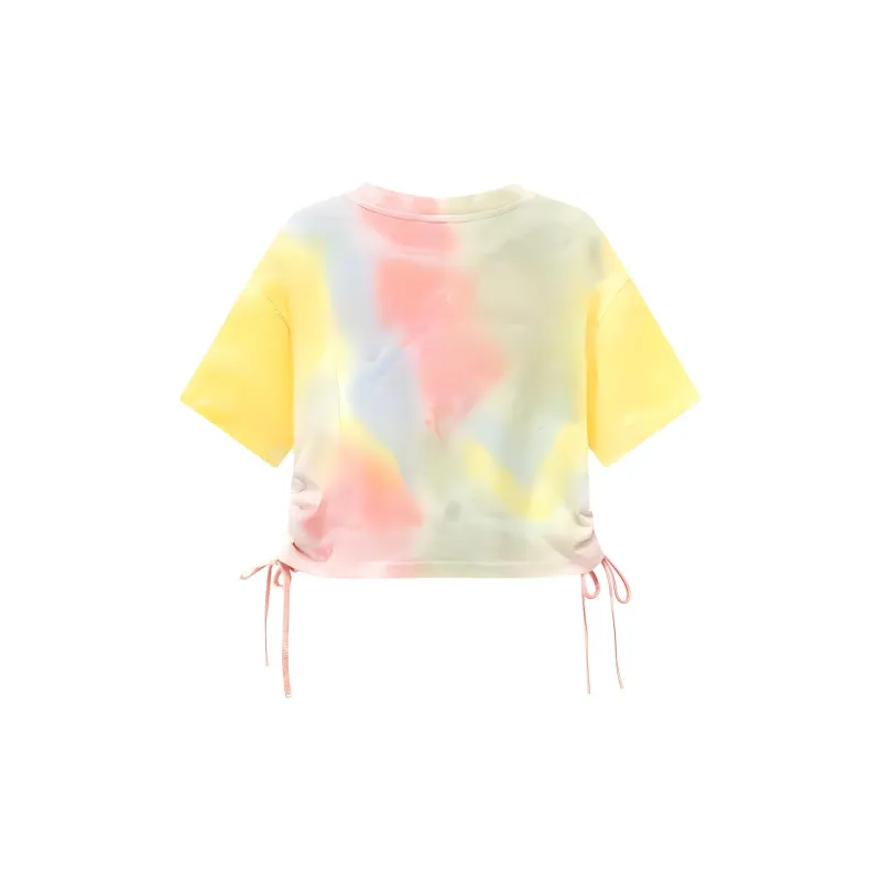 CHUU Crop Tops Women's Yellow Tie-Dye-1