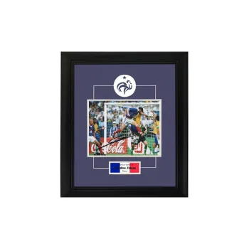 Three For Zidane Signed In Person Photo From 1998 World Cup French Team Header Framed Includes SA Certificate