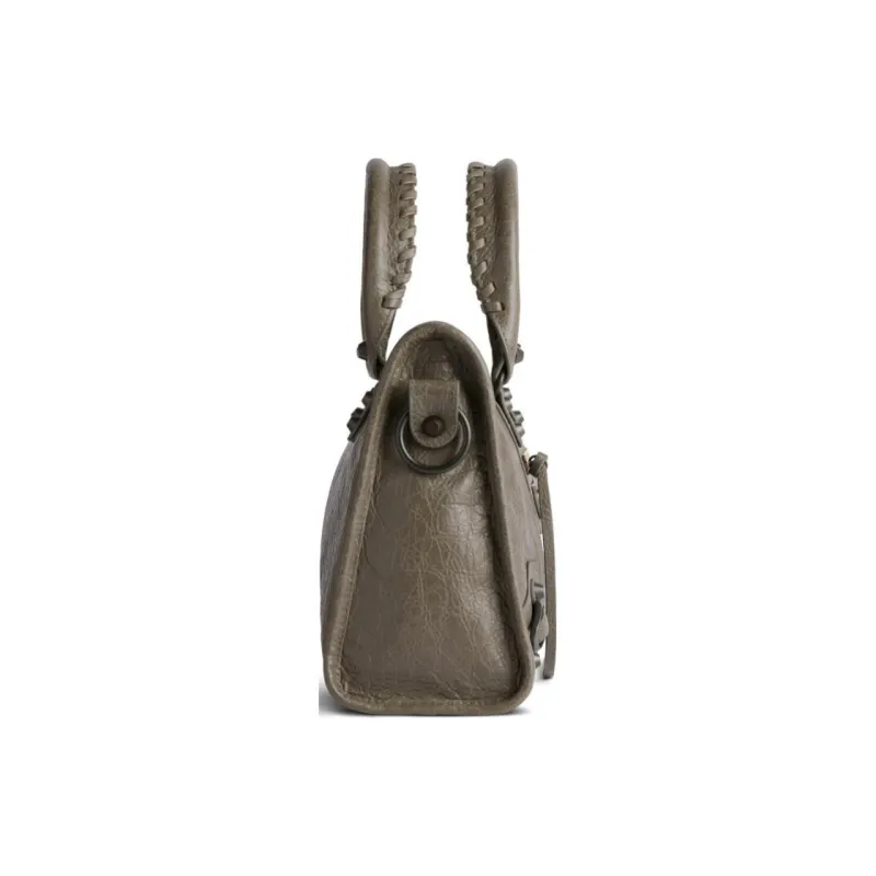 Balenciaga Lambskin Tote Bag Shopping Bag Shoulder Bag Crossbody Bag Handbag Small Size Women's Dark Green-3