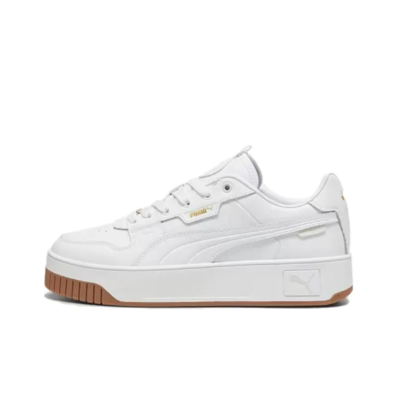 PUMA Carina Street Anti Slip Wear Resistant Low Top Casual Shoes Women's White Gold-0