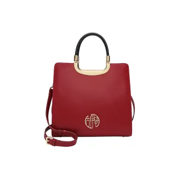 Ancient Yi Xi Cow Leather Handbag, One Shoulder Mom Bag, Crossbody Bag Large Size Women's Red Door Opening
