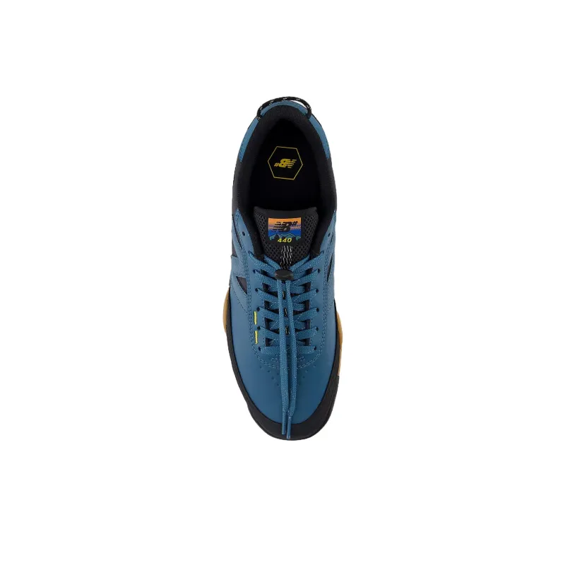 New Balance NB 440 Anti Slip Wear Resistant Low Top Skateboard Shoes Unisex Blue Black-3