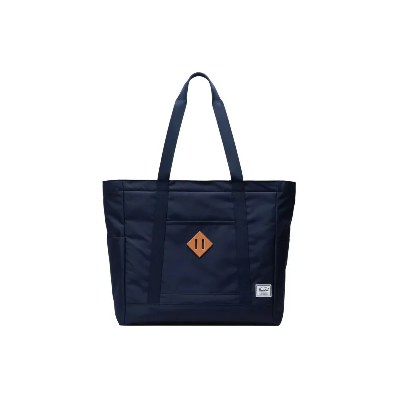 Herschel Twill Tote Bag Shopping Bag Shoulder Bag Handbag Large Size Unisex Dark Marine Blue-0