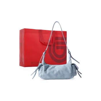Dubaolu Fabric Shoulder Bag Women's Light Blue/Dark Blue