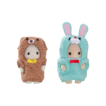 Sylvanian Families Bunny And Puppy Black Eared Kitten Baby And Hamster Baby Dolls Plush Doll 4.5cm High