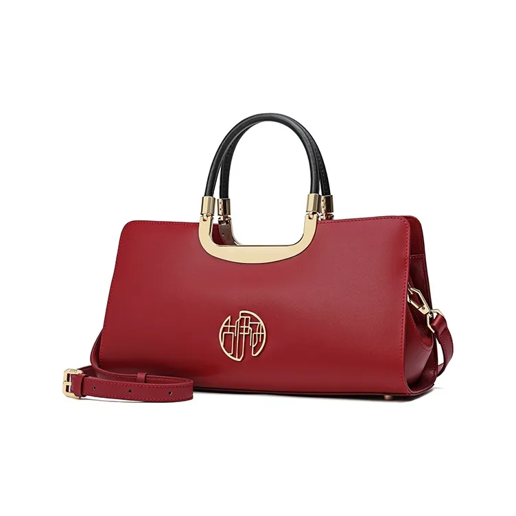 Ancient Yi Xi Cow Leather Wedding Mom Bag, Wedding Handbag, Shoulder Bag, Crossbody Bag Tubas Women's Red Door Opening-1