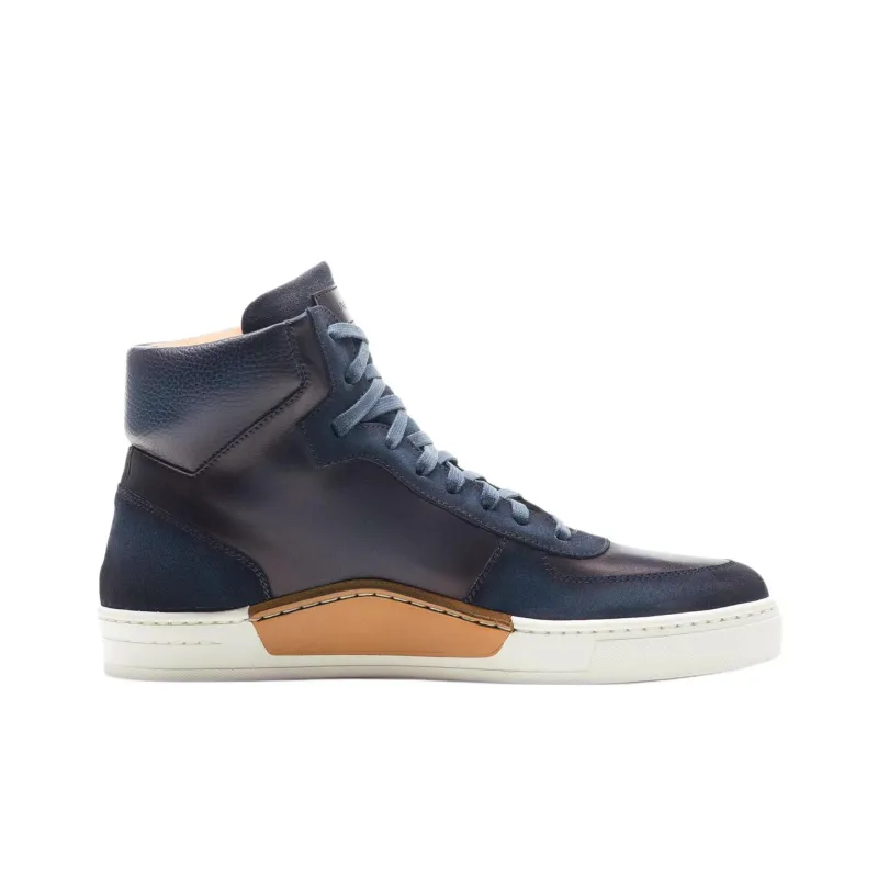 Magnanni Rubio High-Top Skateboard Shoes Men's Marine Blue-1
