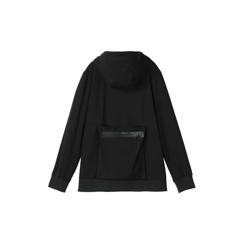 NORVINCY Off The Shoulder Zip Closure Semi Open Front Casual Sweatshirt Unisex-1