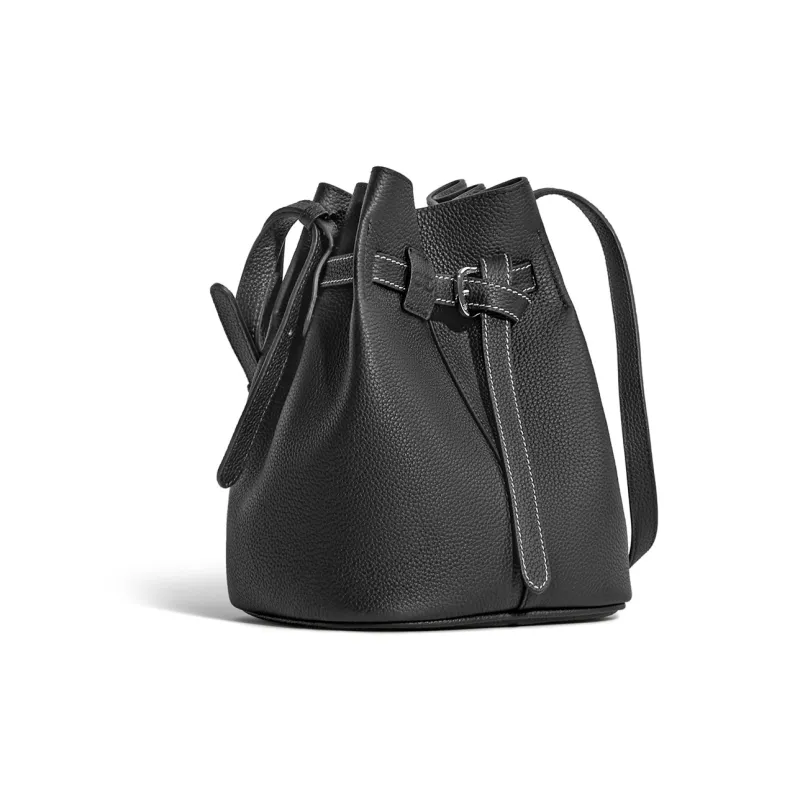 Cthulhu Cow Leather Shoulder Bag Medium Size Women's Blue/Black/Ecru-9