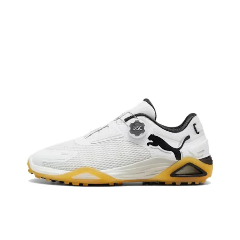 PUMA Anti Slip Wear Resistant Low Top Golf Shoes Men's White-0