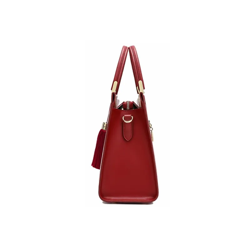 Ancient Yi Xi Cow Leather Wedding Handbag, Crossbody Cheongsam Bag Tubas Women's Rouge Red-3