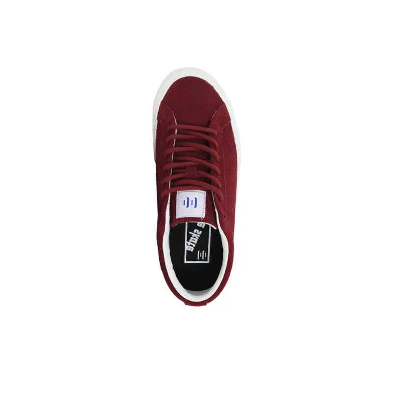 Ollieskate Slip Resistant Cushioning Low Top Skateboard Shoes Unisex Burgundy-4