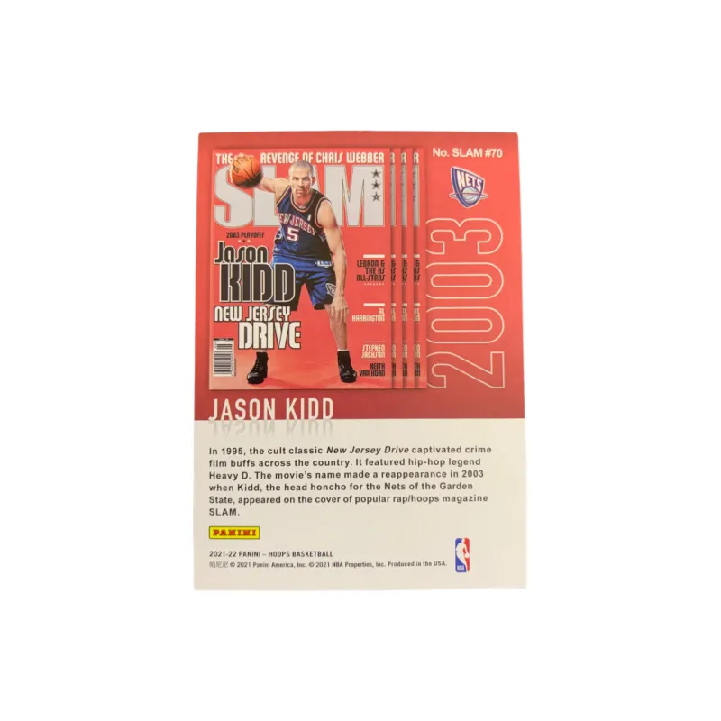 PANINI 2021 22 Hoops Jason Kidd, Jason Kidd, Nets Slam Magazine, Special Card Pass For Top Stars Sports Cards 1 Pc-1