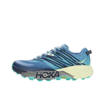 HOKA ONE ONE Speedgoat 4 Cushioning Anti-Slip Wear-Resistant Breathability Low-Top Running Shoes Women's Blue Green