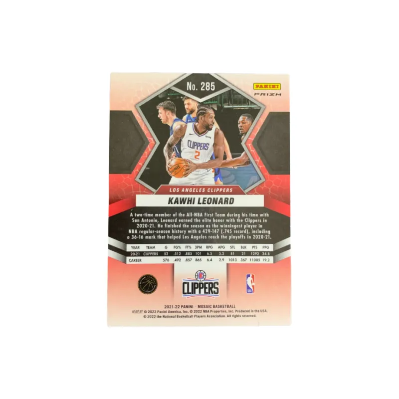 PANINI 2021 22 Mosaic Kawhi Leonard Kawaii Player Card, Passed For Green Fold Star Card Collection Sports Cards 1 Pc-1