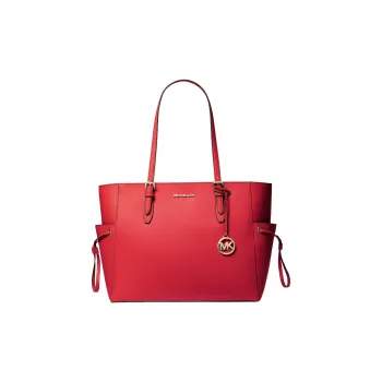 MICHAEL KORS Gilly Saffiano Leather Tote Bag, Shopping Bag, Shoulder Bag, Handbag Large Size Women's Bright Red
