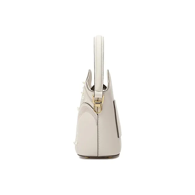Ancient Yi Xi Cow Leather Cheongsam Shoulder Bag, Crossbody Bag, Handbag Women's Elegant White-3