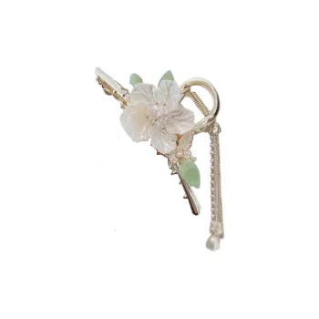 Water Jade Alloy Hair Clips Women's