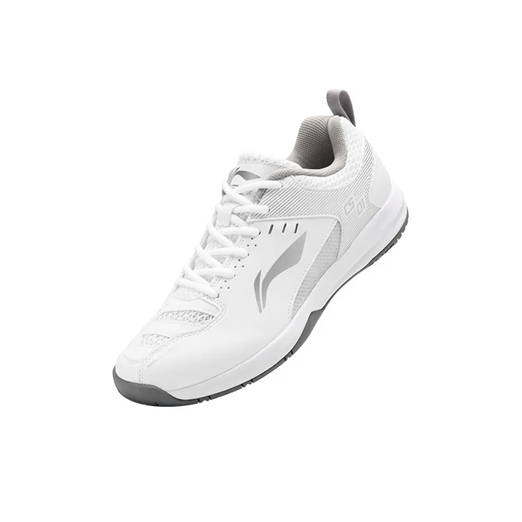 LiNing Feather Cushioning, Abrasion Resistant, Breathable, Lightweight Low Top Badminton Shoes Unisex White Silver-3