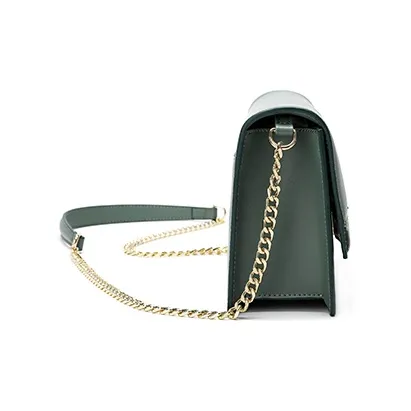 Ancient Yi Xi Cow Leather Vintage Cheongsam Hanfu Shoulder Bag, Crossbody Bag Women's Spruce Green-3