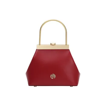 Ancient Yi Xi Cow Leather Niche Design Cheongsam Handbag Trumpets Women's Red Door Opening